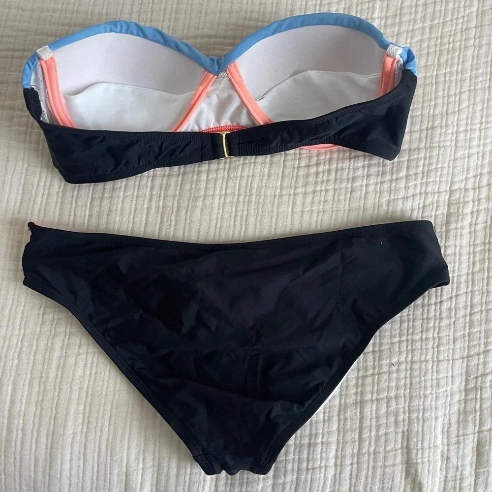 Gianni Bini Colorblock Bikini Set - Black, Blue, and Pink size S/M